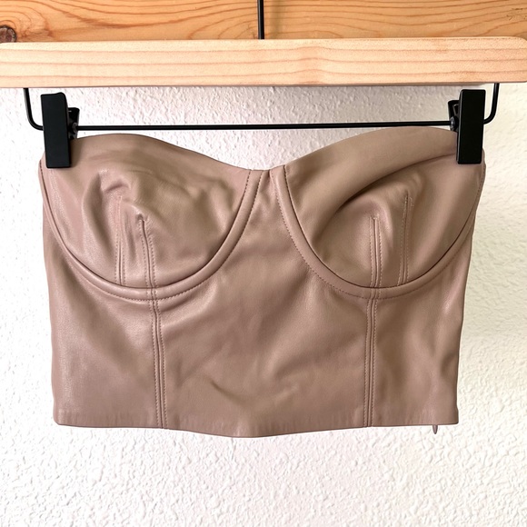 ZARA vegan leather corset/bustier top - Picture 2 of 8